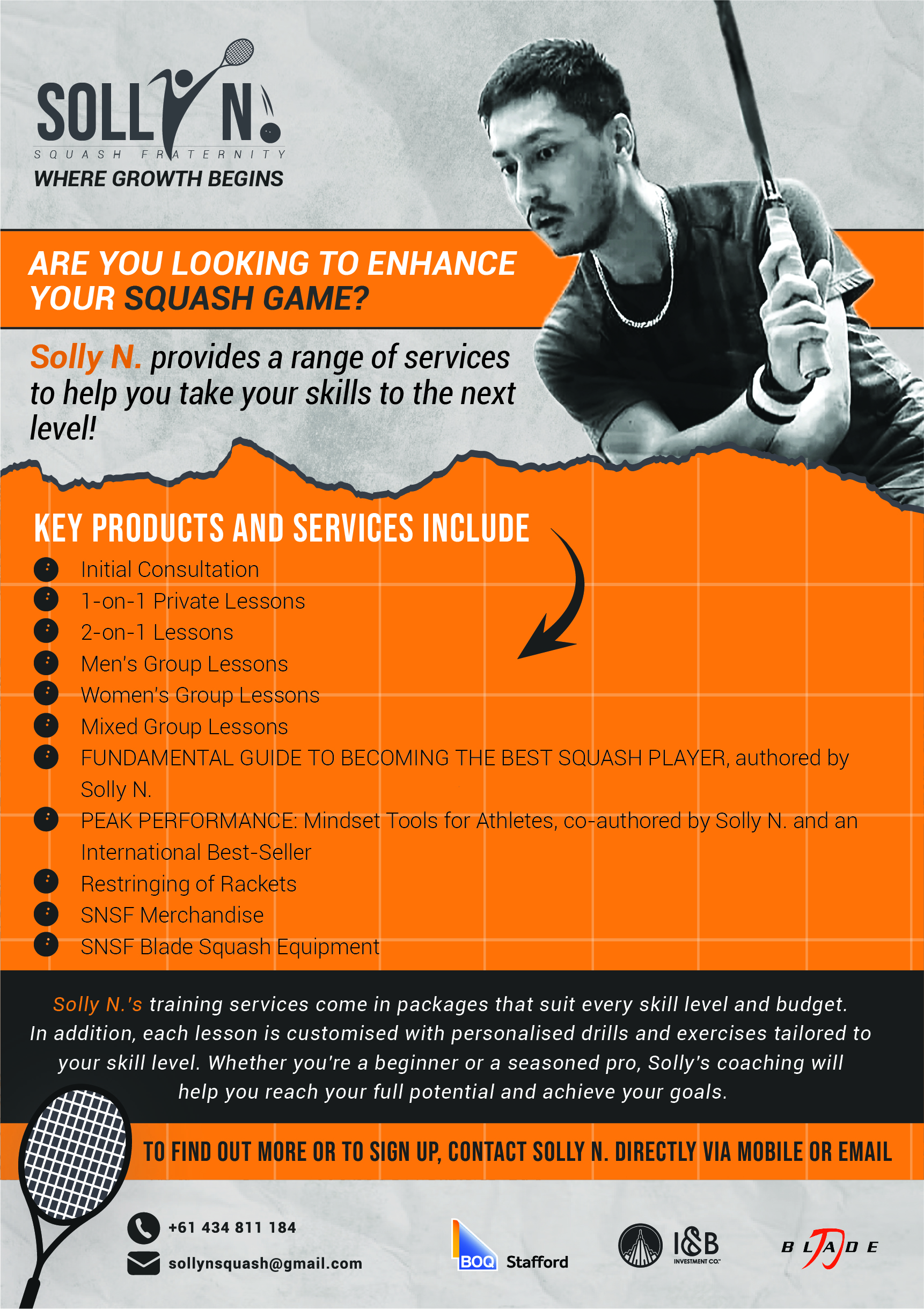 Group squash coaching